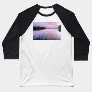 Pink sunset over Lough Erne Baseball T-Shirt